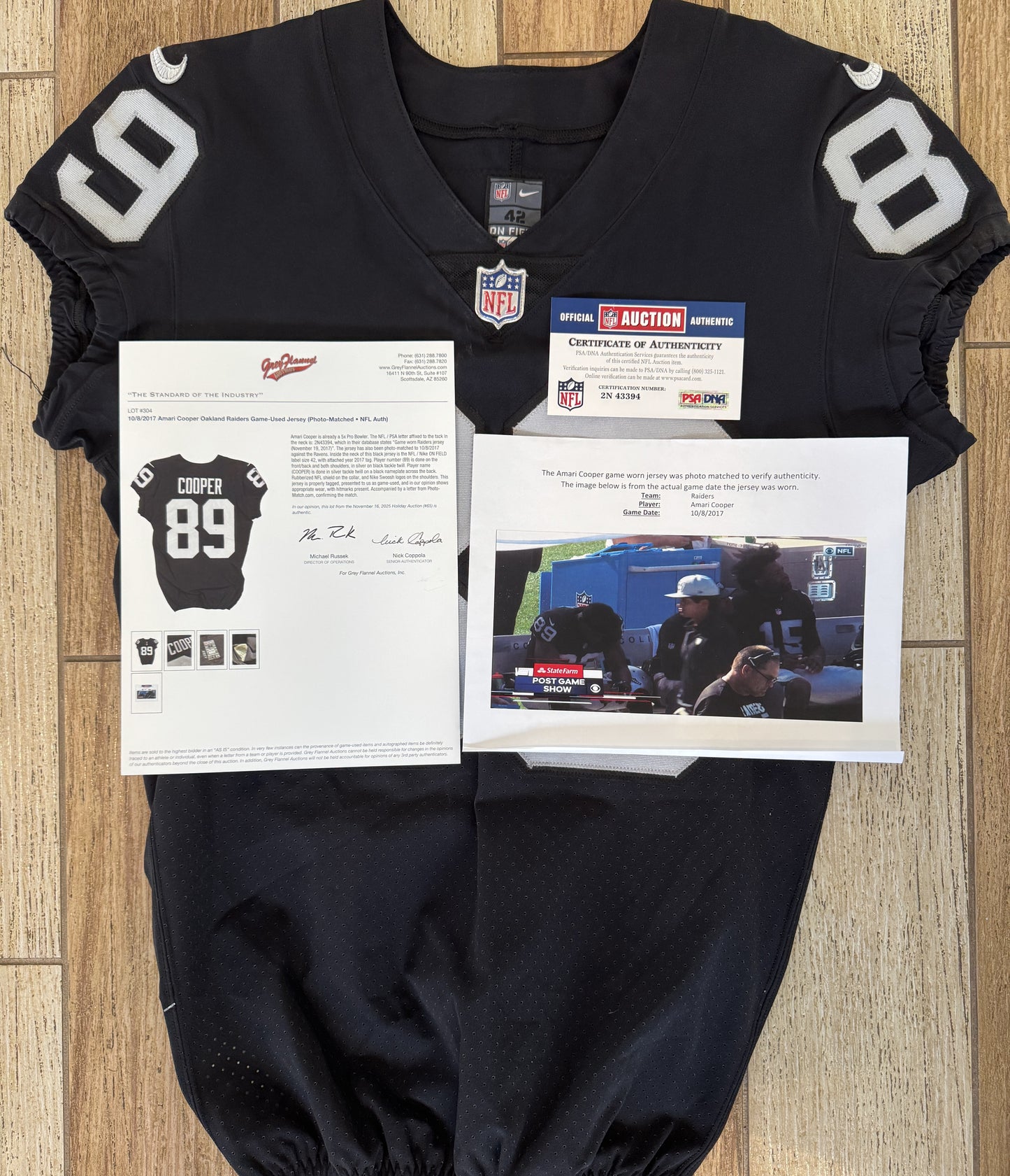 Amari Cooper GAME WORN 💪 11.19.17 Oakland Raiders⚫⚪Nike NFL Jersey 👕 vs. Patriots inc. COA 🛡️