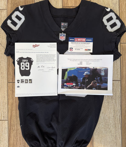 Amari Cooper GAME WORN 💪 11.19.17 Oakland Raiders⚫⚪Nike NFL Jersey 👕 vs. Patriots inc. COA 🛡️