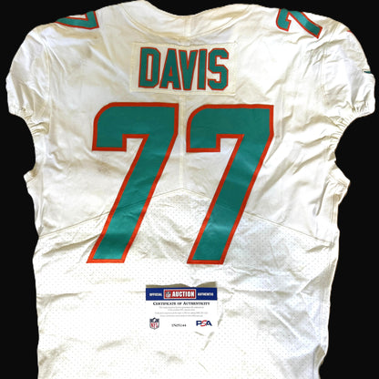 Jesse Davis GAME WORN 💪 Miami Dolphins 🐬 Nike On-Field NFL Jersey🎽 includes PSA Authenticity 🛡️