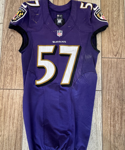 C.J. Mosley GAME WORN 💪 10/09/16 Baltimore Ravens Nike NFL Jersey 👕 vs Commanders inc. COA 🛡️