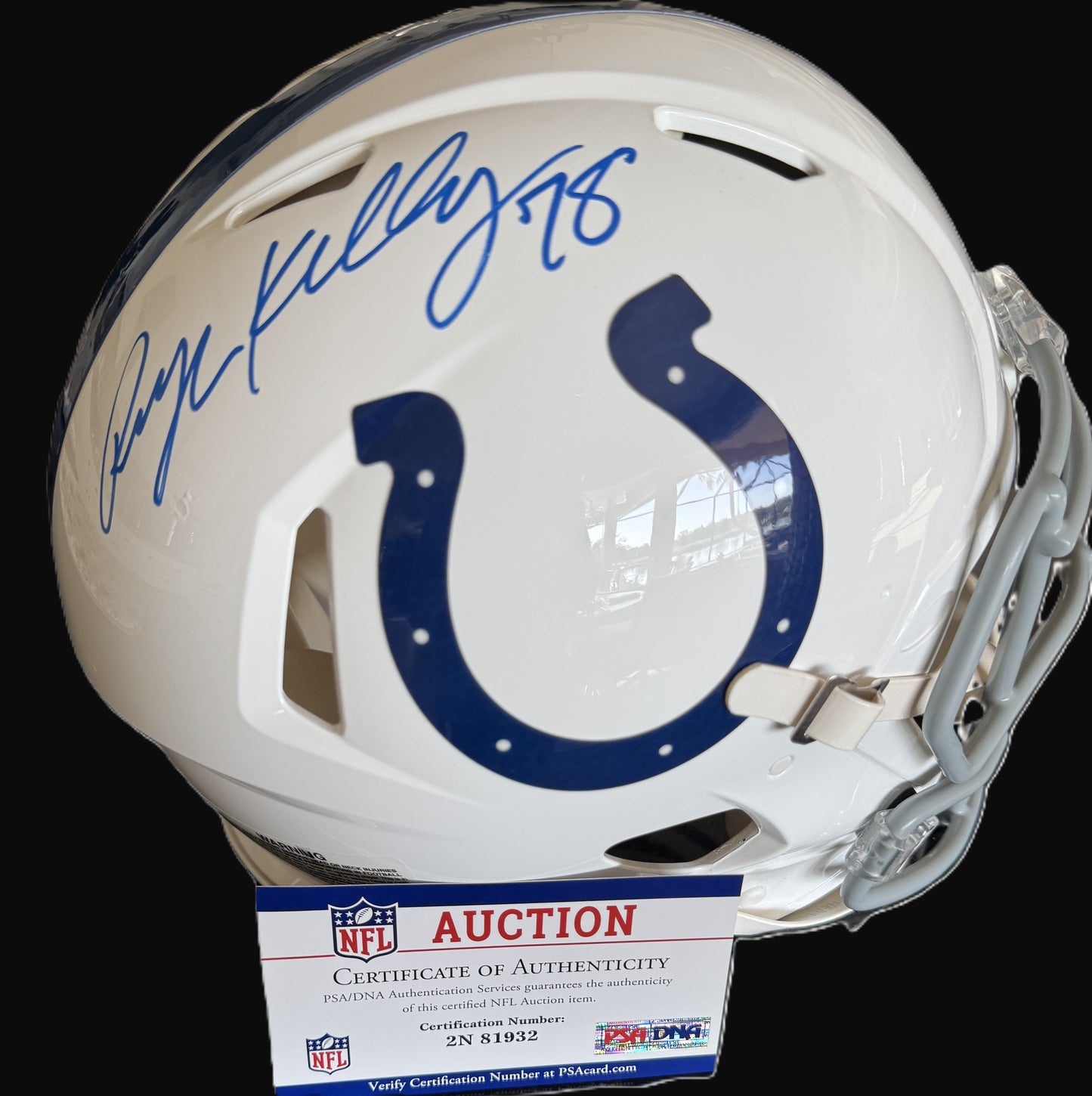 Ryan Kelly Hand Signed 🖊️ Indianapolis Colts Full-Size Authentic Speed NFL Helmet Including PSA Authenticity