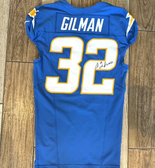 Alohi Gilman GAME WORN 💪 10/05/25 Los Angeles Chargers Nike NFL Jersey vs. Commanders inc. COA 🛡️