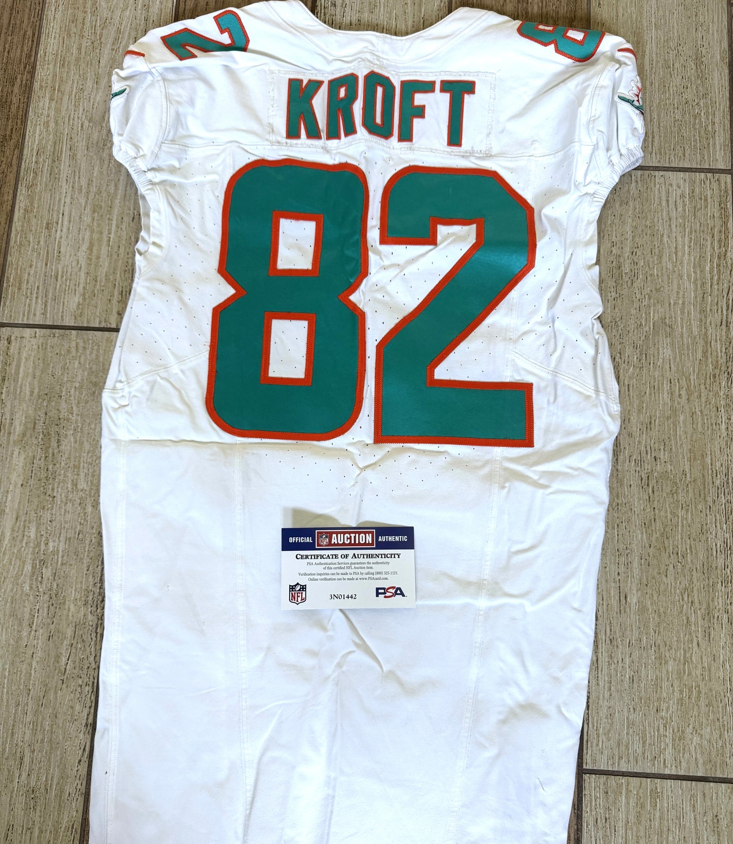 Tyler Kroft GAME USED 💪 11/05/2023 Miami Dolphins 🐬 Nike On-Field NFL Jersey🎽 includes PSA Authenticity 🛡️ vs Kansas City Chiefs