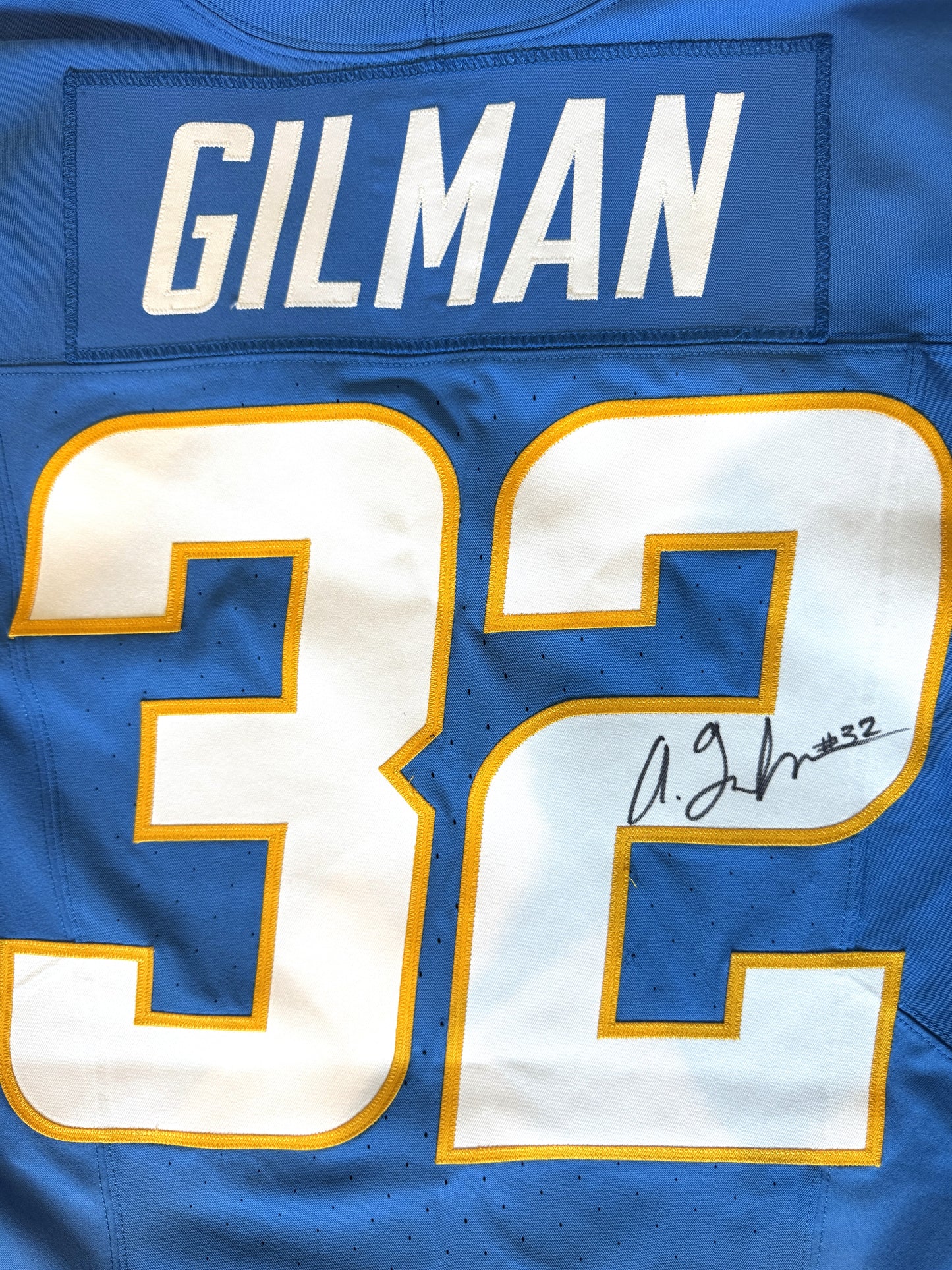 Alohi Gilman GAME WORN 💪 10/05/25 Los Angeles Chargers Nike NFL Jersey vs. Commanders inc. COA 🛡️