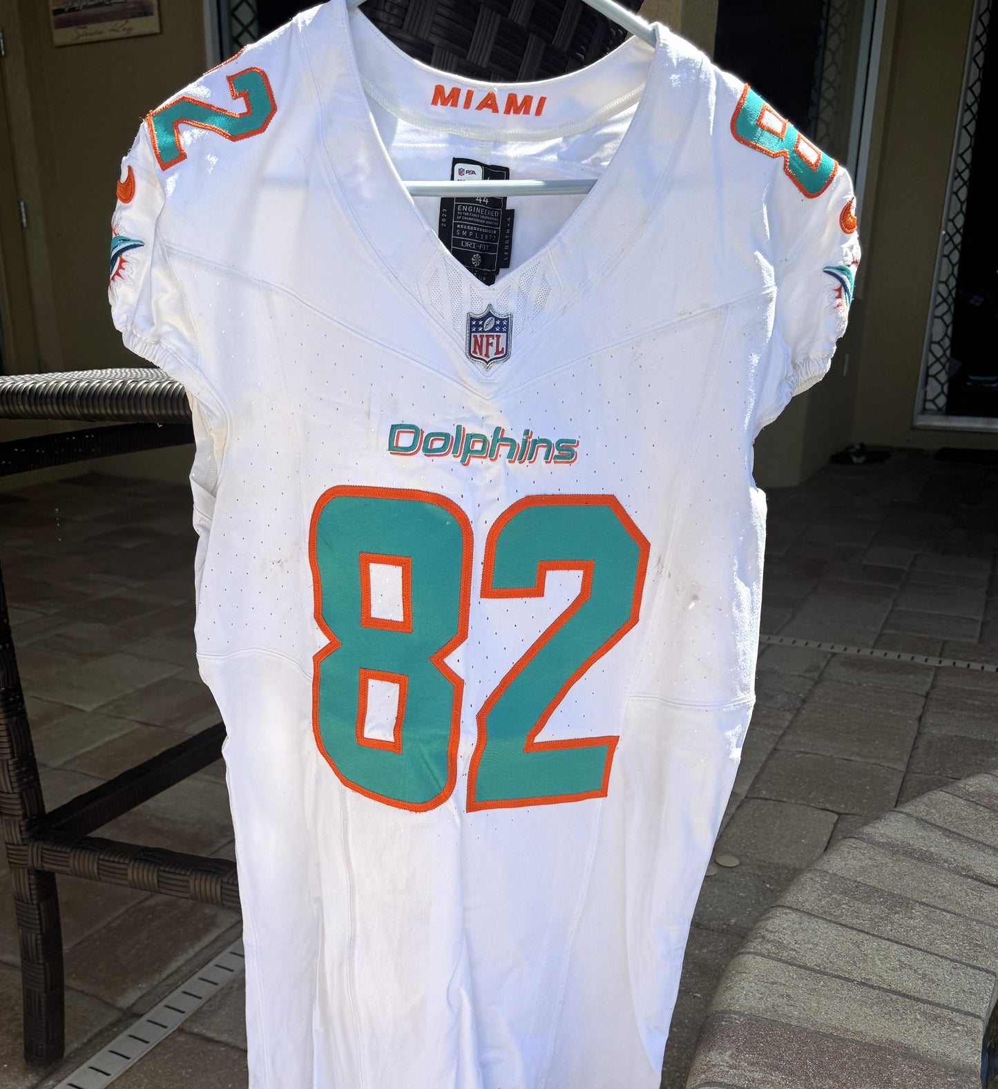 Tyler Kroft GAME USED 💪 11/05/2023 Miami Dolphins 🐬 Nike On-Field NFL Jersey🎽 includes PSA Authenticity 🛡️ vs Kansas City Chiefs