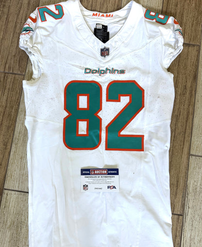 Tyler Kroft GAME USED 💪 11/05/2023 Miami Dolphins 🐬 Nike On-Field NFL Jersey🎽 includes PSA Authenticity 🛡️ vs Kansas City Chiefs
