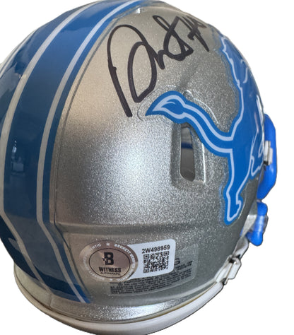 David Montgomery Signed 🖊️ Detroit Lions 🦁 Speed Mini NFL Helmet Also includes Beckett Cartification 🛡️