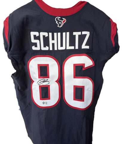 Dalton Schultz SIGNED ✍️ Game-Issued Houston Texans 🐂 Nike NFL Jersey inc COA ⭐