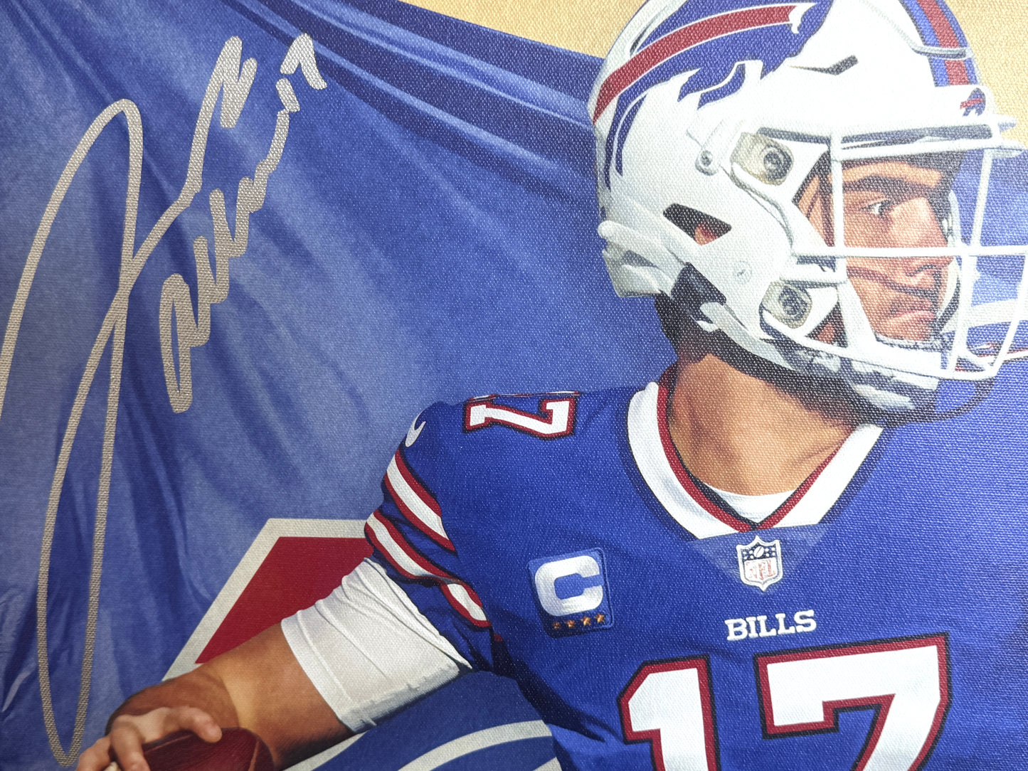 Josh Allen Hand-Signed✍️Buffalo Bills🦬20" x 24" NFL Canvas Giclee Limited Edition of 17