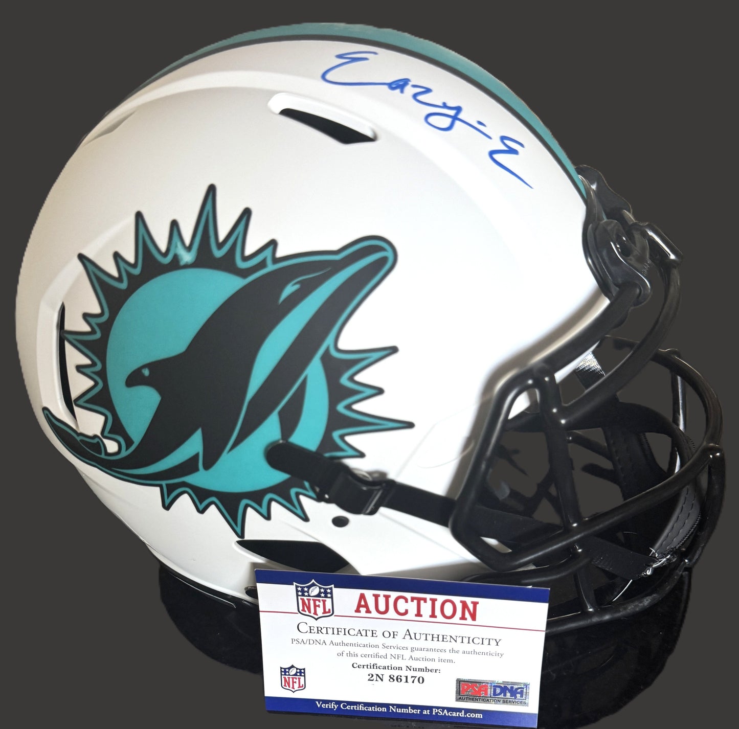 Erik Ezukanma Signed Miami Dolphins Full-Size Lunar Eclipse Helmet signed Eazy-E Inc. PSA Authentication 🛡️