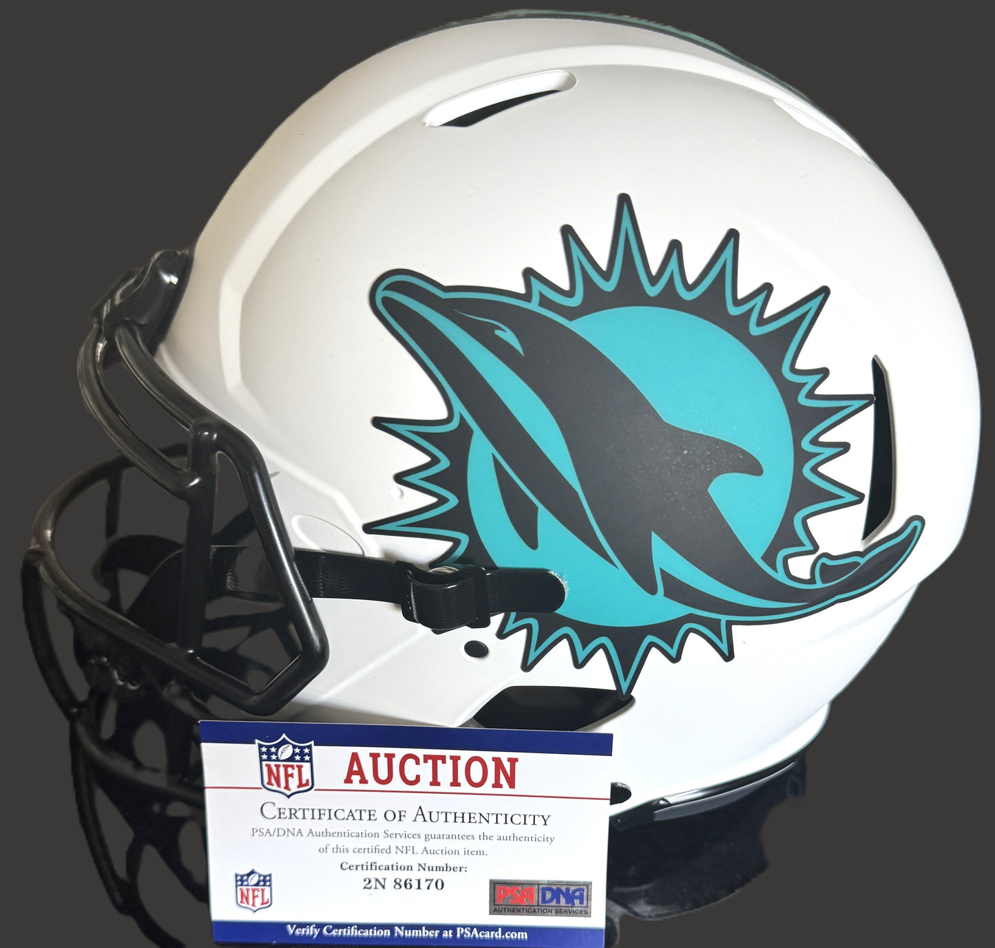 Erik Ezukanma Signed Miami Dolphins Full-Size Lunar Eclipse Helmet signed Eazy-E Inc. PSA Authentication 🛡️
