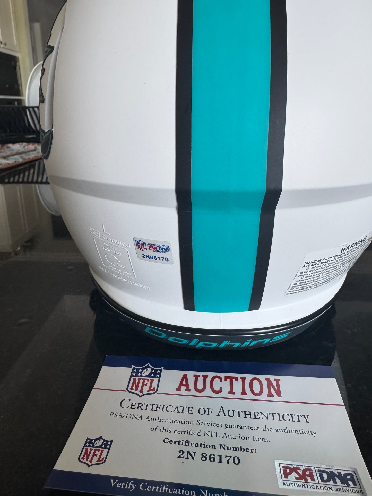 Erik Ezukanma Signed Miami Dolphins Full-Size Lunar Eclipse Helmet signed Eazy-E Inc. PSA Authentication 🛡️
