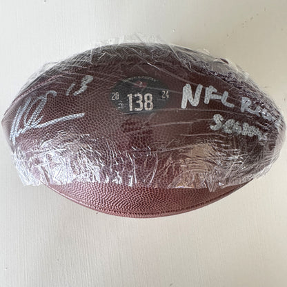 Mike Evans GAME USED Signed + Inscribed "NFL Record Season" Wilson Duke Ball Tampa Bay Buccaneers 24-25 Season Inc. Proof of Authenticity 🛡️