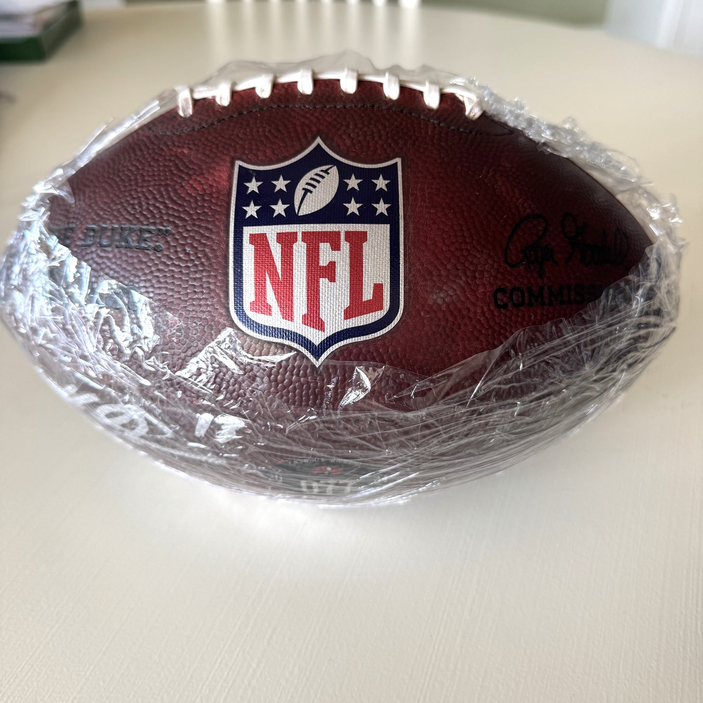 Mike Evans GAME-USED Signed & Inscribed Tampa Bay Buccaneers Duke Ball 24-25 Season Inscription reads “11th Straight 1,000 yd Szn!”