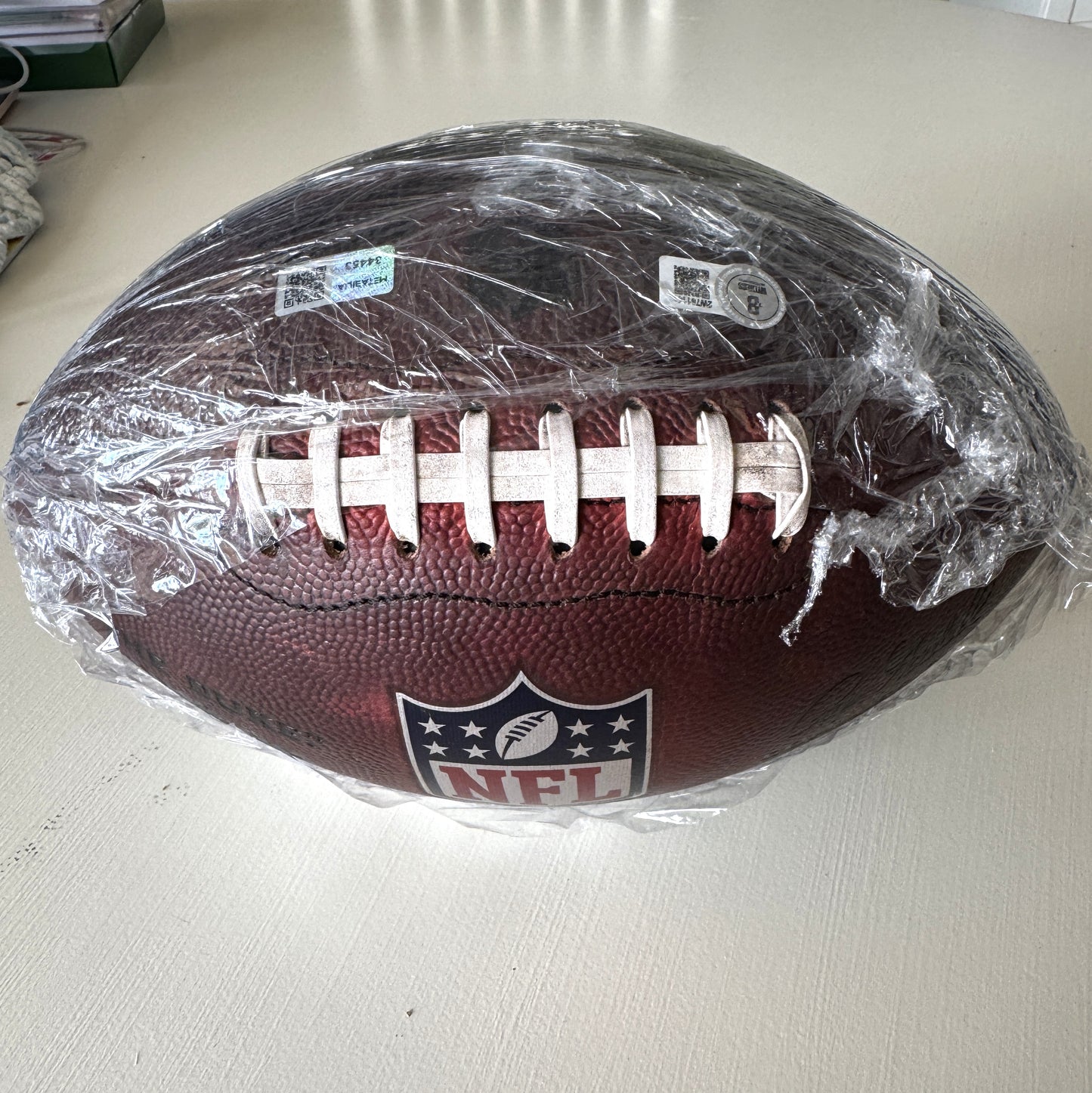 Mike Evans GAME-USED Signed & Inscribed Tampa Bay Buccaneers Duke Ball 24-25 Season Inscription reads “11th Straight 1,000 yd Szn!”