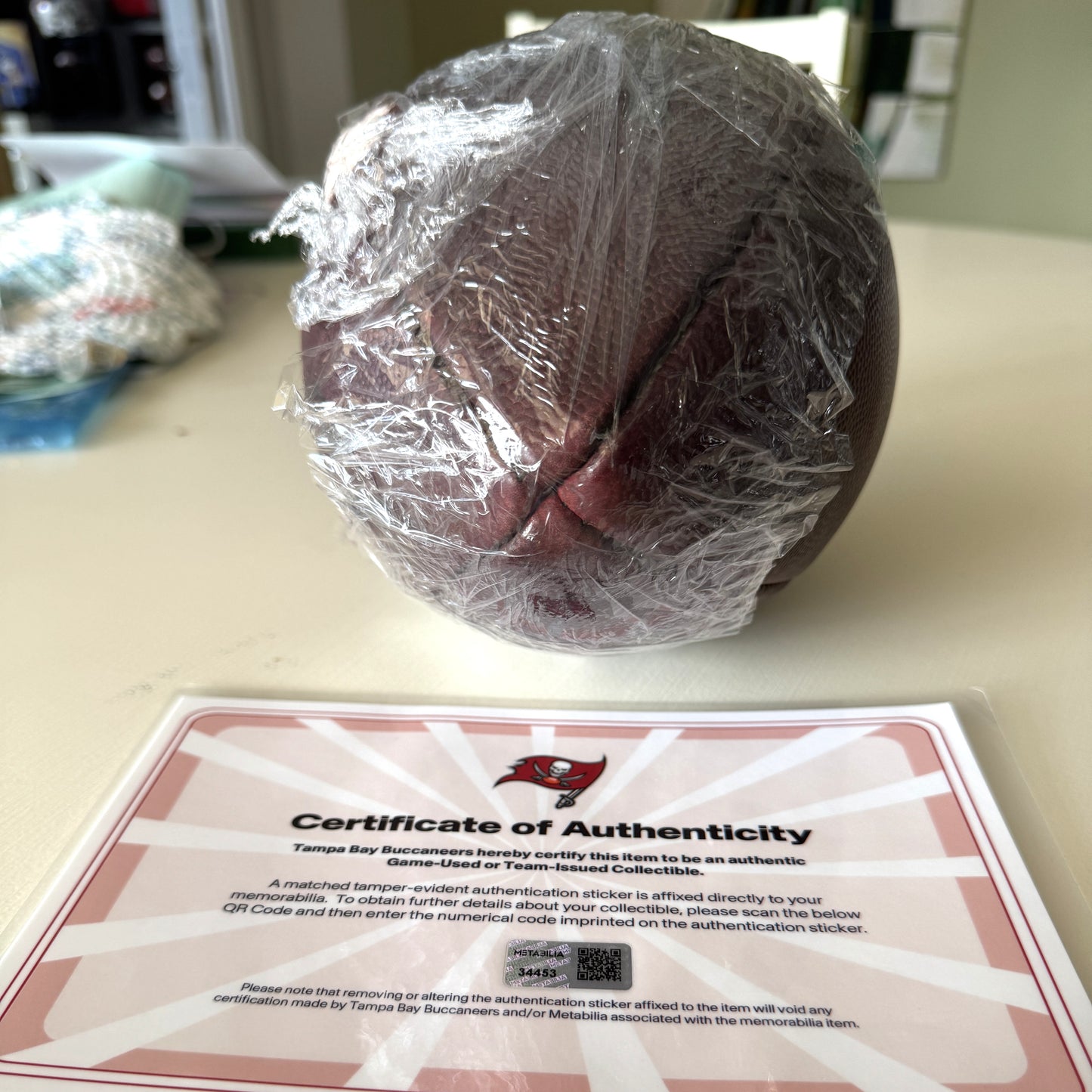 Mike Evans GAME-USED Signed & Inscribed Tampa Bay Buccaneers Duke Ball 24-25 Season Inscription reads “11th Straight 1,000 yd Szn!”