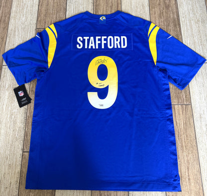 Matthew Stafford Signed✍️ Los Angeles Rams Nike Jersey Inscribed SB LVI Champs