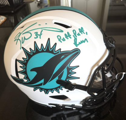 Ricky Williams Signed Miami Dolphins Full-Size Authentic On-Field Lunar Eclipse Alternate Speed Helmet Inscribed "Puff, Puff, Run" Inc. Authentication 🛡️