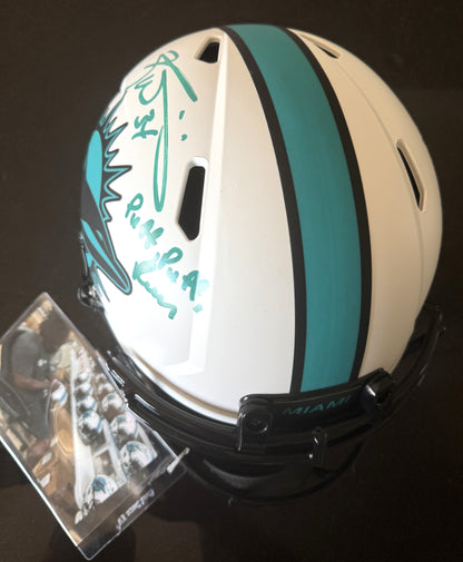 Ricky Williams Signed Miami Dolphins Full-Size Authentic On-Field Lunar Eclipse Alternate Speed Helmet Inscribed "Puff, Puff, Run" Inc. Authentication 🛡️