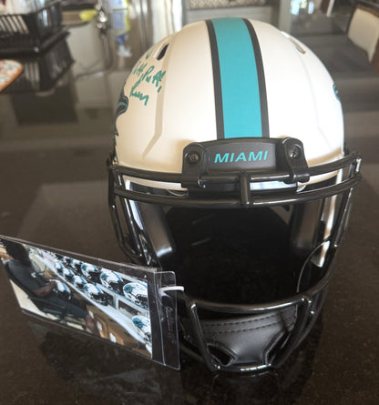 Ricky Williams Signed Miami Dolphins Full-Size Authentic On-Field Lunar Eclipse Alternate Speed Helmet Inscribed "Puff, Puff, Run" Inc. Authentication 🛡️