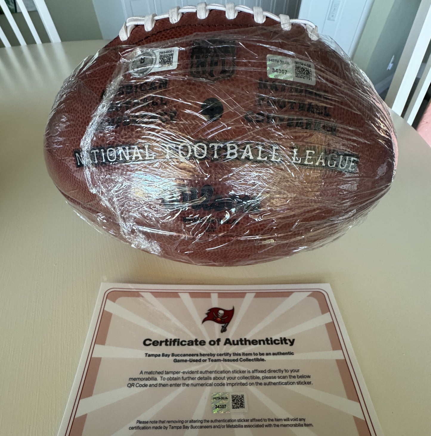 Mike Evans + Baker Mayfield Dual Signed GAME USED Wilson DUKE Ball Tampa Bay Buccaneers Proof of Authenticity included 📄