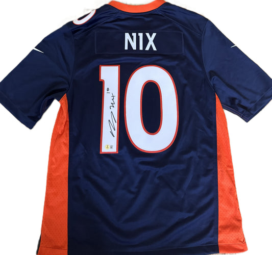 BO NIX Signed ✍️ Denver Broncos 🐎 NIKE Limited NFL Jersey - Sports Memorabilia🏈 Inc. Authentication 🛡️
