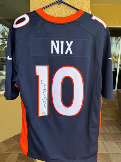 BO NIX Signed ✍️ Denver Broncos 🐎 NIKE Limited NFL Jersey - Sports Memorabilia🏈 Inc. Authentication 🛡️