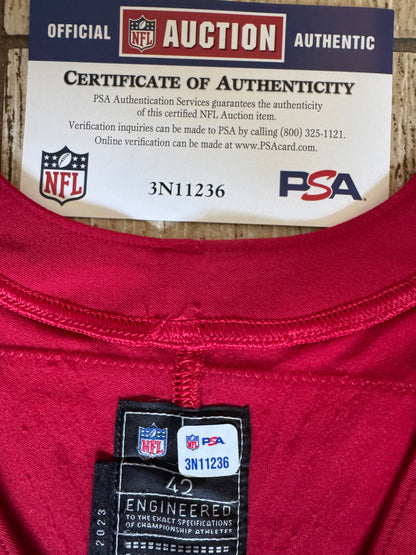 Jordan Mason GAME WORN 10/20/24 PHOTO MATCHED 📸 San Francisco 49ers NFL Jersey 👕 vs Kansas City Chiefs Also includes PSA COA 🛡️