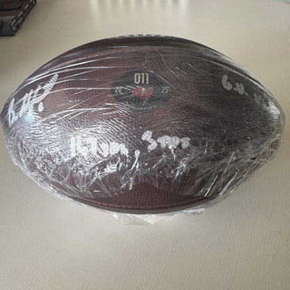 Baker Mayfield GAME USED 💪 09/07/25 Signed + Inscribed Ball Tampa Bay Buccaneers vs Atlanta Falcons Proof of Authenticity included 🛡️