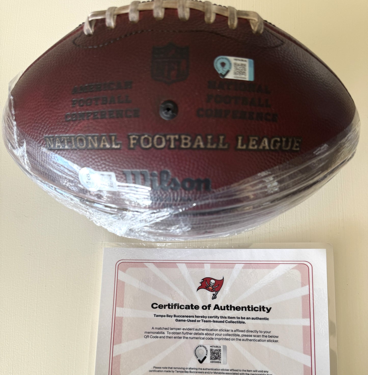 Baker Mayfield GAME USED 💪 09/07/25 Signed + Inscribed Ball Tampa Bay Buccaneers vs Atlanta Falcons Proof of Authenticity included 🛡️