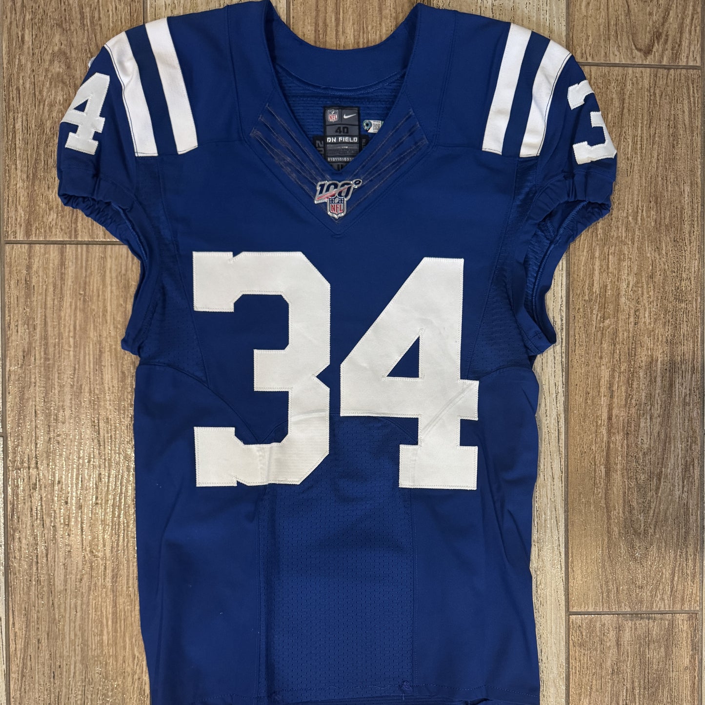 Rock Ya-Sin TEAM / GAME ISSUED 💪 Indianapolis Colts 🐎 Nike NFL Jersey 👕 Inc. COA and 100 NFL seasons Patch