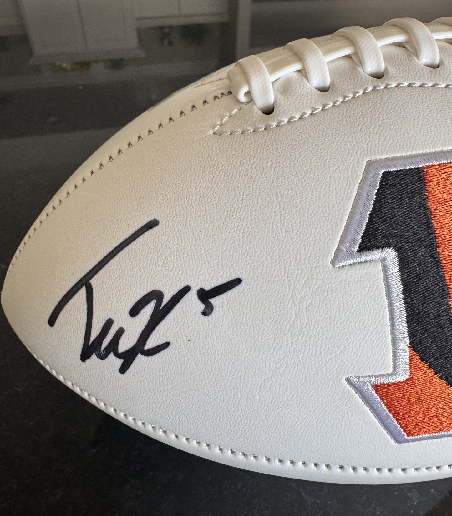 Tee Higgins Signed Cincinnati Bengals Logo Football - NFL Sports Memorabilia