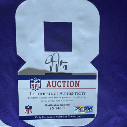 Justin Jefferson Hand Signed Minnesota Vikings ⚔️ Replica Nike NFL Jersey 👕 Also includes Authenticity 🛡️