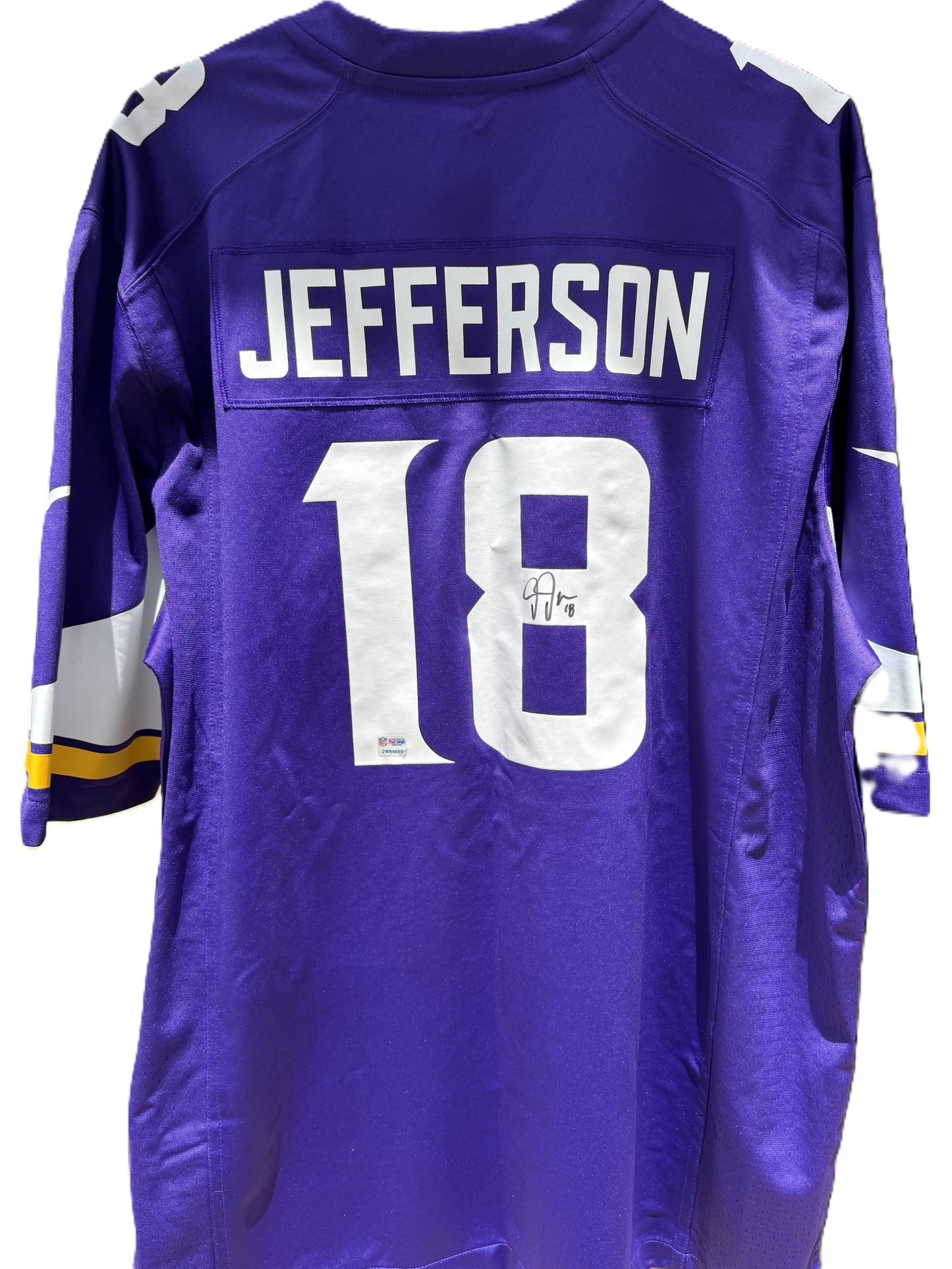 Justin Jefferson Hand Signed Minnesota Vikings ⚔️ Replica Nike NFL Jersey 👕 Also includes Authenticity 🛡️