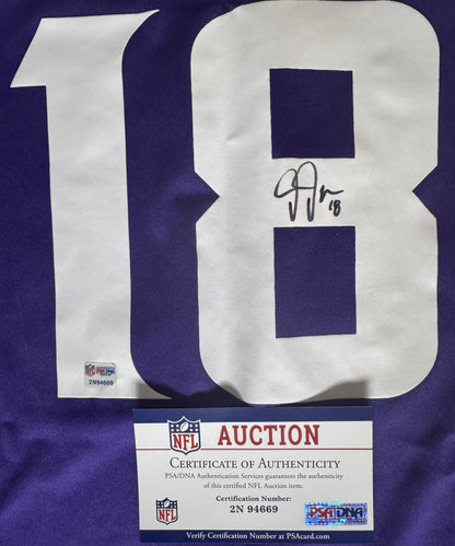 Justin Jefferson Hand Signed Minnesota Vikings ⚔️ Replica Nike NFL Jersey 👕 Also includes Authenticity 🛡️