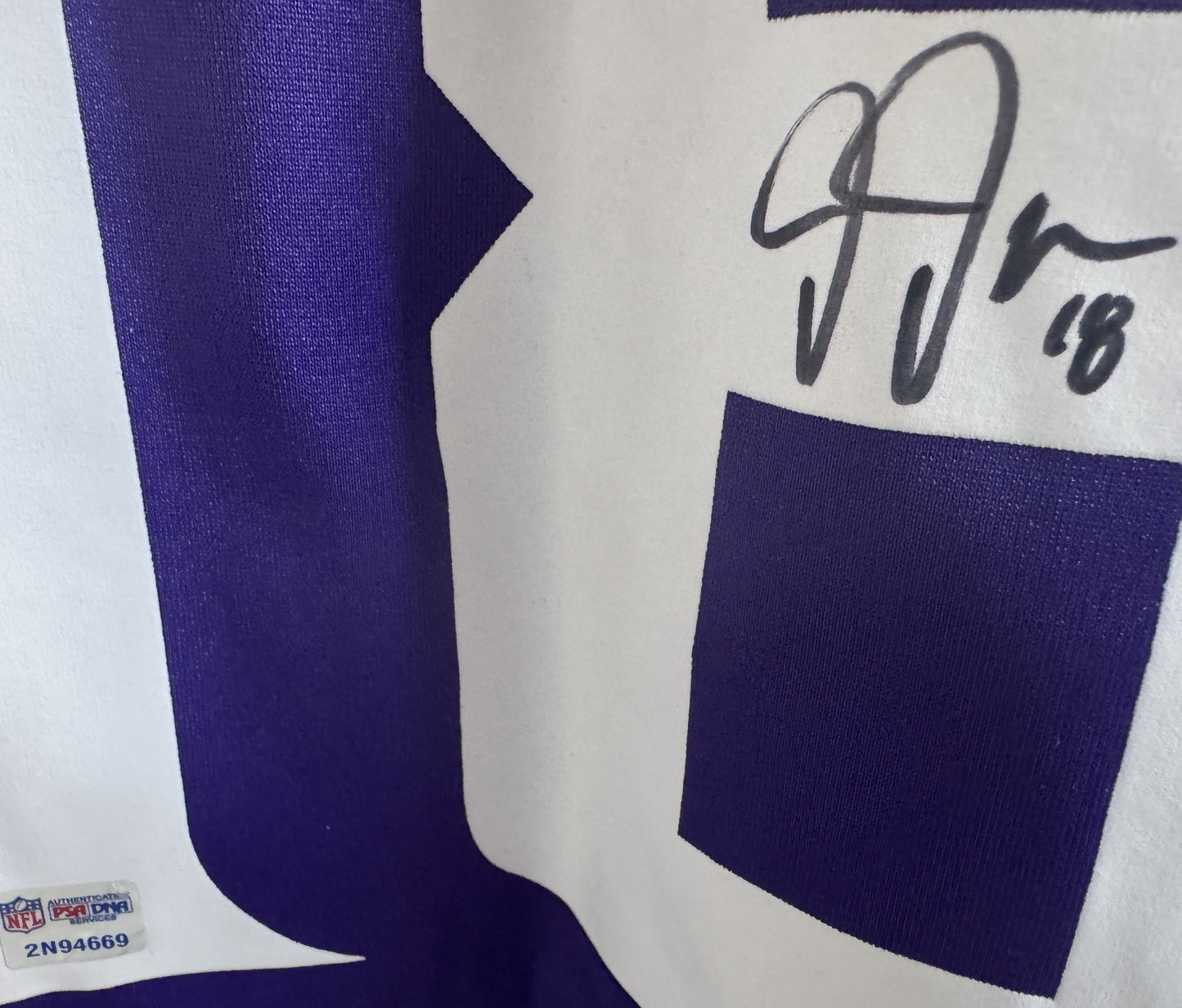 Justin Jefferson Hand Signed Minnesota Vikings ⚔️ Replica Nike NFL Jersey 👕 Also includes Authenticity 🛡️