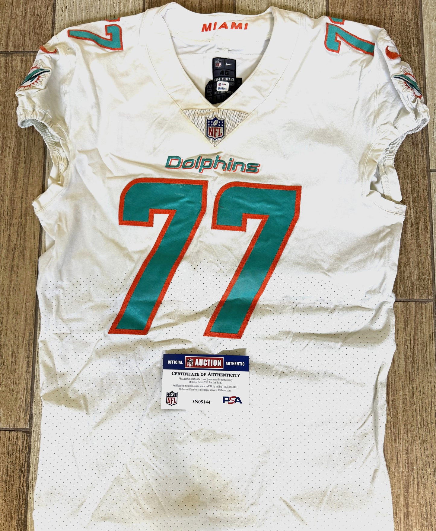 Jesse Davis GAME WORN 💪 Miami Dolphins 🐬 Nike On-Field NFL Jersey🎽 includes PSA Authenticity 🛡️