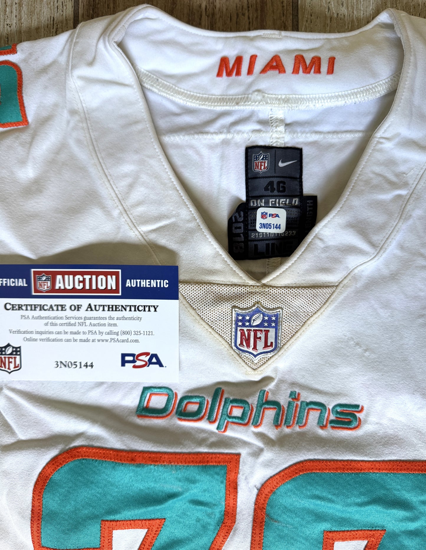 Jesse Davis GAME WORN 💪 Miami Dolphins 🐬 Nike On-Field NFL Jersey🎽 includes PSA Authenticity 🛡️