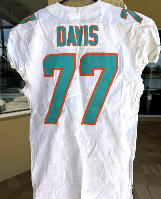 Jesse Davis GAME WORN 💪 Miami Dolphins 🐬 Nike On-Field NFL Jersey🎽 includes PSA Authenticity 🛡️
