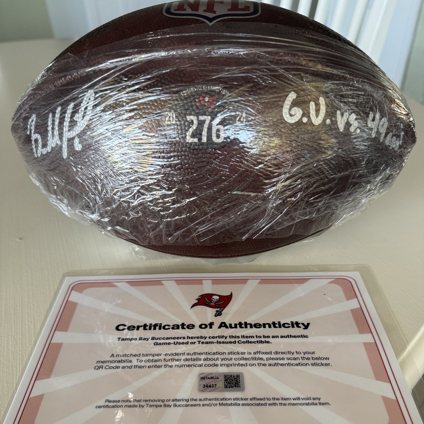 Baker Mayfield GAME USED 11/10/24 PHOTO MATCHED Signed and Inscribed Wilson Duke Ball Tampa Bay Buccaneers vs San Francisco 49ers Also includes Proof of Authenticity 🛡️