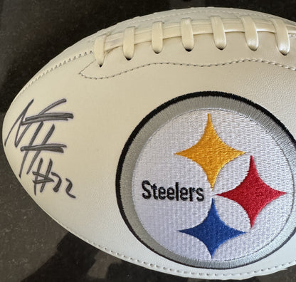 Najee Harris 💪Signed ✍️Pittsburgh Steelers LIMITED EDITION Football with Inscription Inc. Fanatics Hologram 🛡️