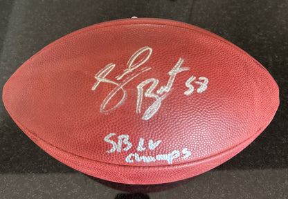 Shaquil Barrett Signed✍️Tampa Bay Buccaneers Super Bowl LV Duke Football with“SB LV CHAMPS” Inscription