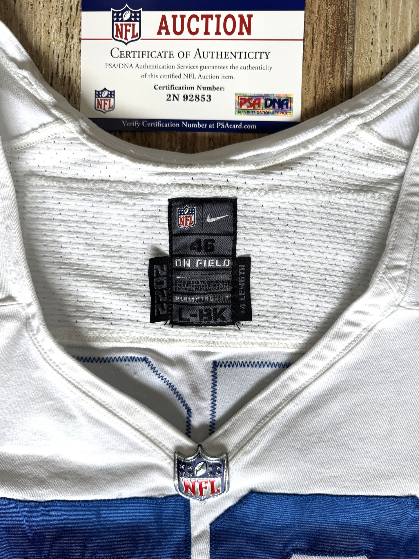 Ryan Kelly Signed ✍️ GAME WORN 10/06/22 Indianapolis Colts On-Field NFL Jersey 🎽 vs. Denver Broncos Also includes PSA Authenticity 🛡️