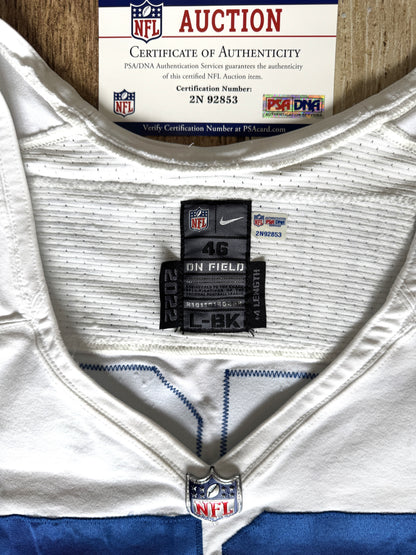 Ryan Kelly Signed ✍️ GAME WORN 10/06/22 Indianapolis Colts On-Field NFL Jersey 🎽 vs. Denver Broncos Also includes PSA Authenticity 🛡️