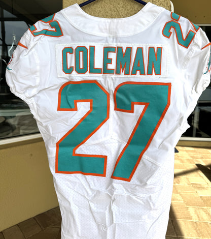 Justin Coleman GAME WORN 10/17/21 PHOTO MATCHED 📸 Miami Dolphins🐬On-Field Jersey 🎽 inc. PSA Authenticity 🛡️ vs Jacksonville Jaguars