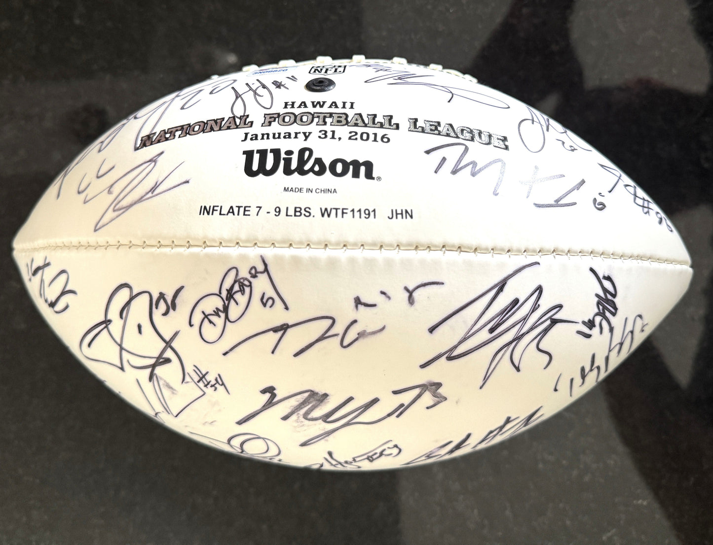 Pro Bowl Games 2016 Wilson Duke Ball Signed 🖊️ By Over 30 Players including Richard Sherman, Andrew Whitworth, Russell Wilson, Calais Campbell, Darren Sproles, Julio Jones, AJ Green, Delanie Walker, Derrick Johnson & Malcolm Jenkins + many more...