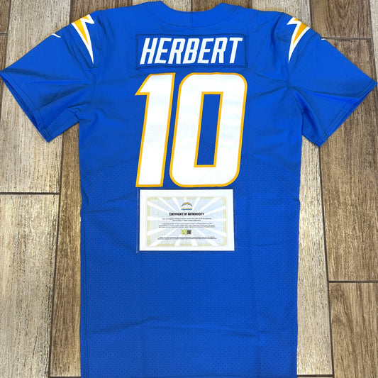 Justin Herbert TEAM ISSUED Los Angeles Chargers NFL Jersey includes sleeves 💯 RARE ⚡ Inc COA 🛡️