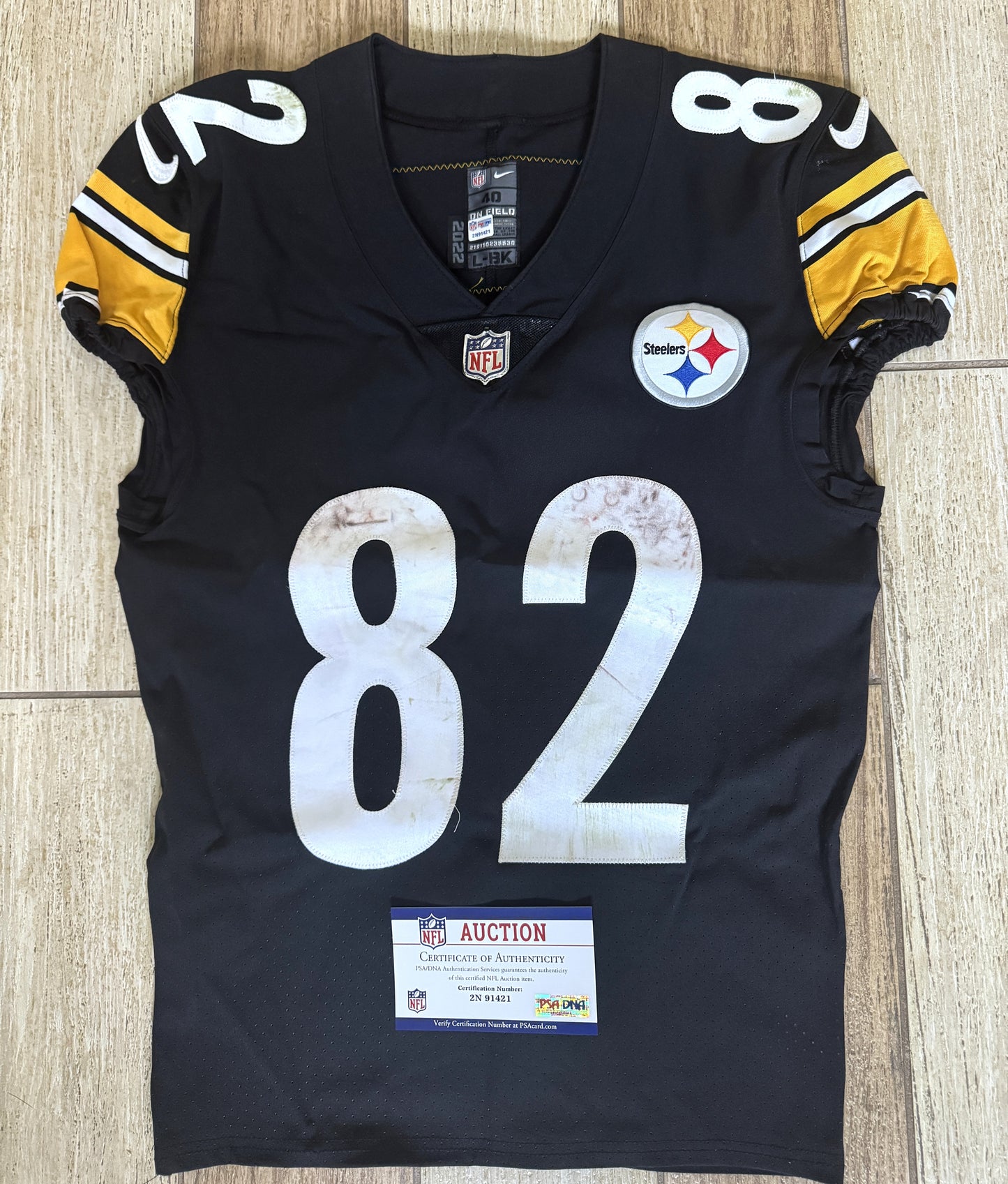 Steven Sims GAME WORN 💪10/16/22 PHOTO-MATCHED 📸 Pittsburgh Steelers On-Field NFL Jersey vs. Tampa Bay Buccaneers Also includes PSA Authenticity 🛡️