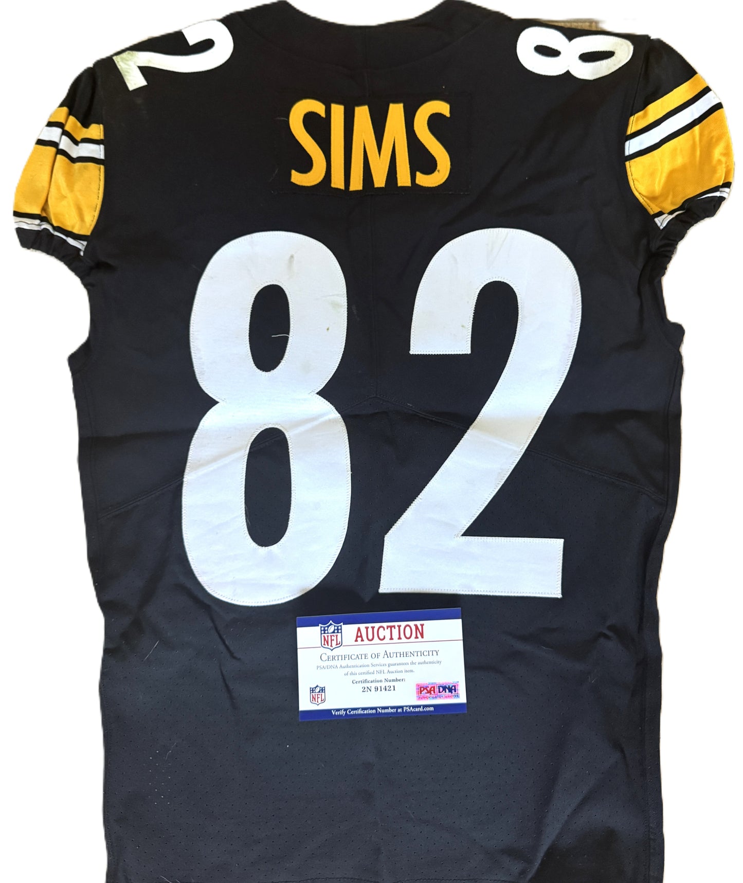 Steven Sims GAME WORN 💪10/16/22 PHOTO-MATCHED 📸 Pittsburgh Steelers On-Field NFL Jersey vs. Tampa Bay Buccaneers Also includes PSA Authenticity 🛡️