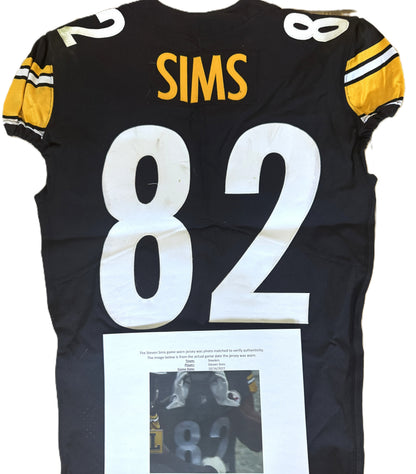 Steven Sims GAME WORN 💪10/16/22 PHOTO-MATCHED 📸 Pittsburgh Steelers On-Field NFL Jersey vs. Tampa Bay Buccaneers Also includes PSA Authenticity 🛡️